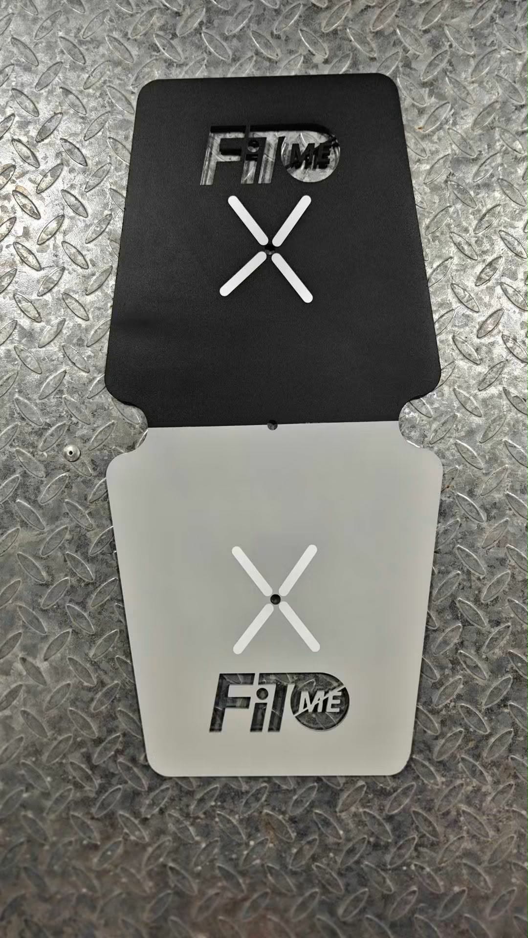 Laser-cut steel target plates for the FitMe wall ball target
