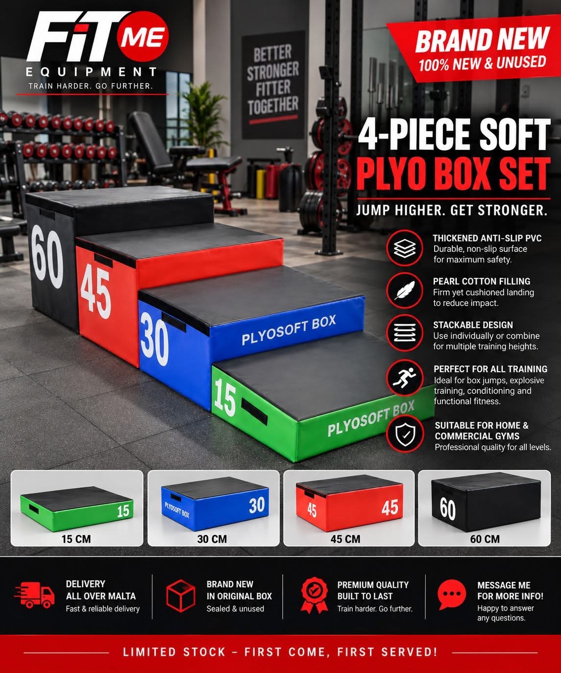 FiTME 4-piece soft plyo box set — 15, 30, 45, 60 cm