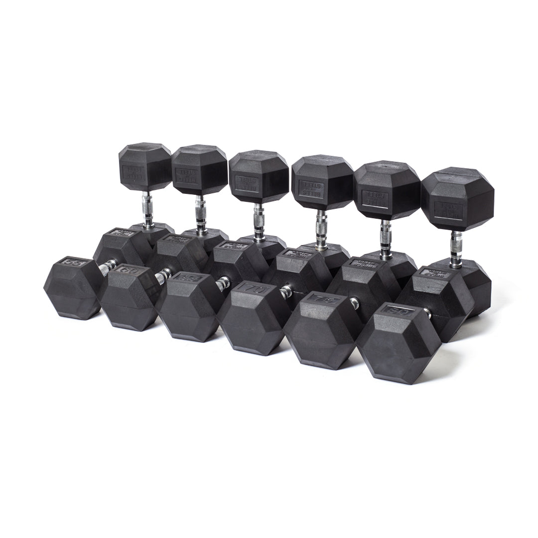 FiTME hex rubber dumbbell set